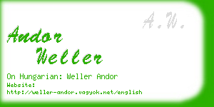 andor weller business card